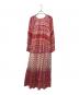 sara mallika（サラマリカ）の古着「Cotton Lurex Border Print Long Dress」｜レッド