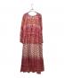 sara mallika (サラマリカ) Cotton Lurex Border Print Long Dress レッド サイズ:M 未使用品：17000円