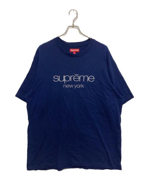 SUPREME（シュプリーム）Supreme (シュプリーム) Classic Logo S/S Top ネイビー サイズ:XLの古着・服飾アイテム