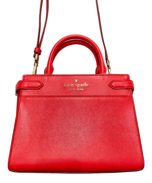Kate Spade（ケイトスペード）Kate Spade (ケイトスペード) ステイシースモールサッチェル 2WAY レッドの古着・服飾アイテム