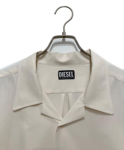 DIESEL（ディーゼル）DIESEL (ディーゼル) S-WOOLY  オープンカラーシャツ アイボリー サイズ:XLの古着・服飾アイテム