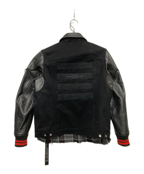 DIESEL（ディーゼル）DIESEL (ディーゼル) J-YUKI レザー切替ジャケット ブラック サイズ:Sの古着・服飾アイテム