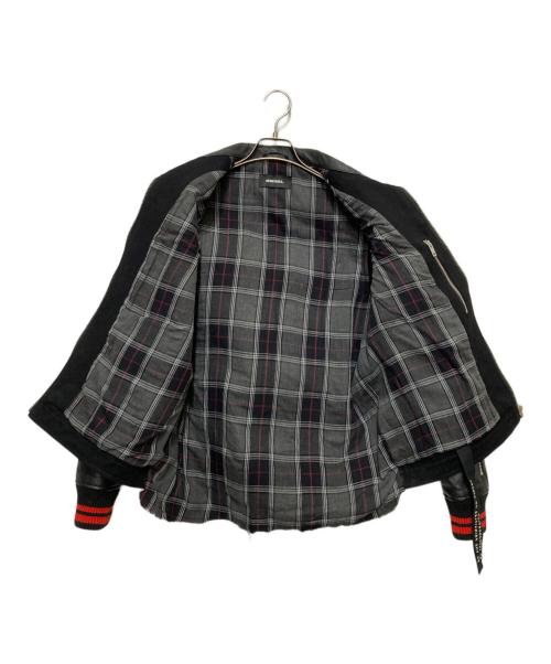 DIESEL（ディーゼル）DIESEL (ディーゼル) J-YUKI レザー切替ジャケット ブラック サイズ:Sの古着・服飾アイテム