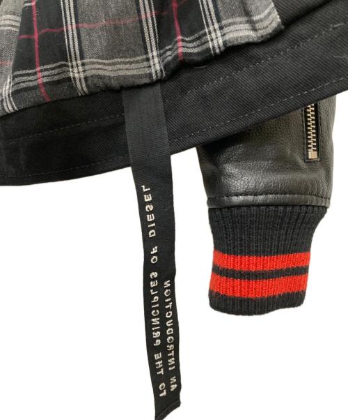 DIESEL（ディーゼル）DIESEL (ディーゼル) J-YUKI レザー切替ジャケット ブラック サイズ:Sの古着・服飾アイテム