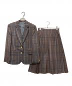 Burberry'sバーバリーズ）の古着「金釦スカートセットアップスーツ」｜ブラウン