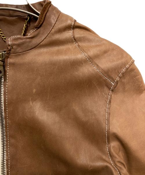 sisii（シシ）sisii (シシ) シングルライダースジャケット ブラウン サイズ:不明の古着・服飾アイテム