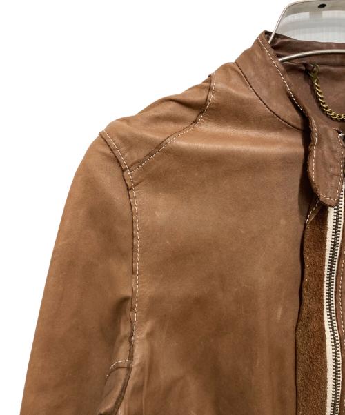 sisii（シシ）sisii (シシ) シングルライダースジャケット ブラウン サイズ:不明の古着・服飾アイテム