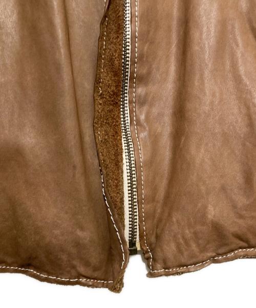 sisii（シシ）sisii (シシ) シングルライダースジャケット ブラウン サイズ:不明の古着・服飾アイテム