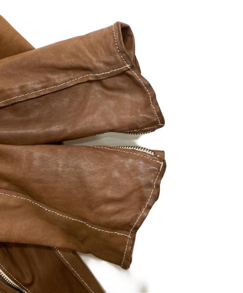 sisii（シシ）sisii (シシ) シングルライダースジャケット ブラウン サイズ:不明の古着・服飾アイテム