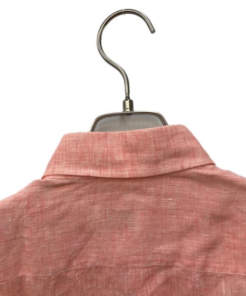 Errico Formicola（エリコフォルミコラ）Errico Formicola (エリコフォルミコラ) リネンボタンダウンシャツ ピンク サイズ:Mの古着・服飾アイテム