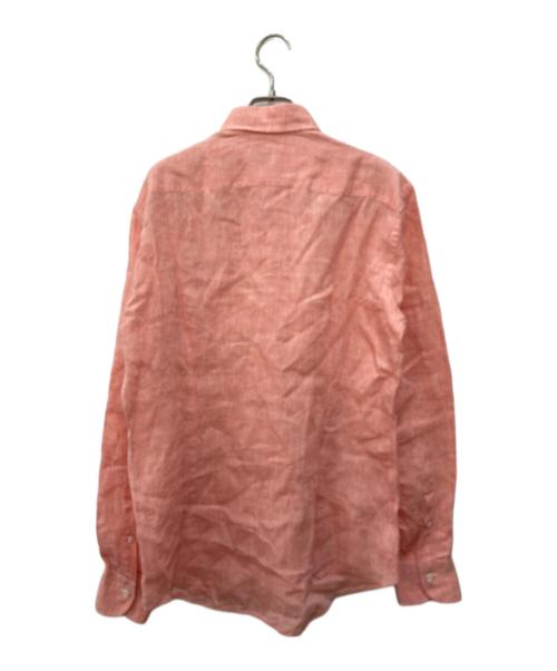 Errico Formicola（エリコフォルミコラ）Errico Formicola (エリコフォルミコラ) リネンボタンダウンシャツ ピンク サイズ:Mの古着・服飾アイテム
