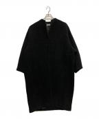 house of lotusハウスオブロータス）の古着「リングツイードファネルカラーコート」｜ブラック