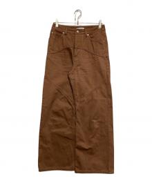 GALERIE VIE（ギャルリーヴィー）の古着「サンフェードデニム ウェーブカーブパンツ」｜ブラウン