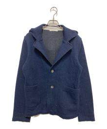 GALERIE VIE（ギャルリーヴィー）の古着「ウールコットンバックパイル フードジャケット」｜ネイビー