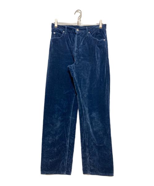 GALERIE VIE（ギャルリーヴィー）GALERIE VIE (ギャルリーヴィー) ベルベットインディゴ ストレートパンツ ネイビー サイズ:38の古着・服飾アイテム