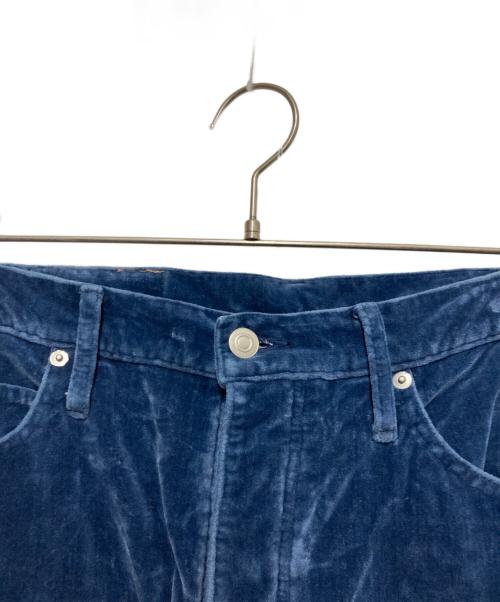 GALERIE VIE（ギャルリーヴィー）GALERIE VIE (ギャルリーヴィー) ベルベットインディゴ ストレートパンツ ネイビー サイズ:38の古着・服飾アイテム