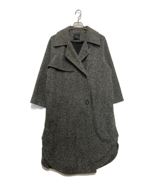 Spick and Span（スピック＆スパン）Spick and Span (スピックアンドスパン) Wスライバーヘリンボーンボリュームコート グレー サイズ:Sの古着・服飾アイテム