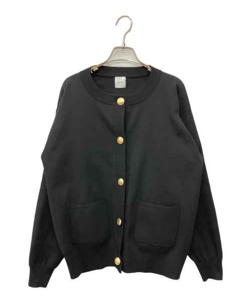 Spick and Span（スピック＆スパン）Spick and Span (スピックアンドスパン) ウォッシャブルクルーネックカーディガン ブラック サイズ:FREEの古着・服飾アイテム