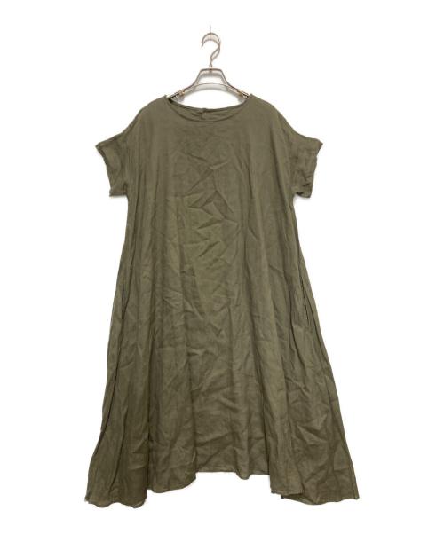 BEARDSLEY（ビアズリー）BEARDSLEY (ビアズリー) リネンテントワンピース グリーンの古着・服飾アイテム