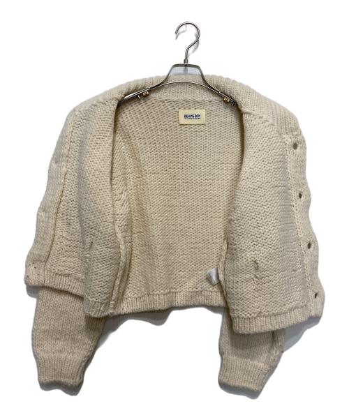 BEAMS BOY（ビームスボーイ）BEAMS BOY (ビームスボーイ) ハンドニット ショート カーディガン アイボリー サイズ:FREEの古着・服飾アイテム