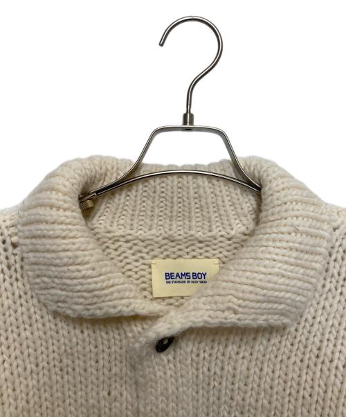 BEAMS BOY（ビームスボーイ）BEAMS BOY (ビームスボーイ) ハンドニット ショート カーディガン アイボリー サイズ:FREEの古着・服飾アイテム