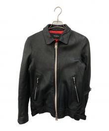 nano・universe（ナノ・ユニバース）の古着「ラムレザーシングルライダースジャケット」｜ブラック