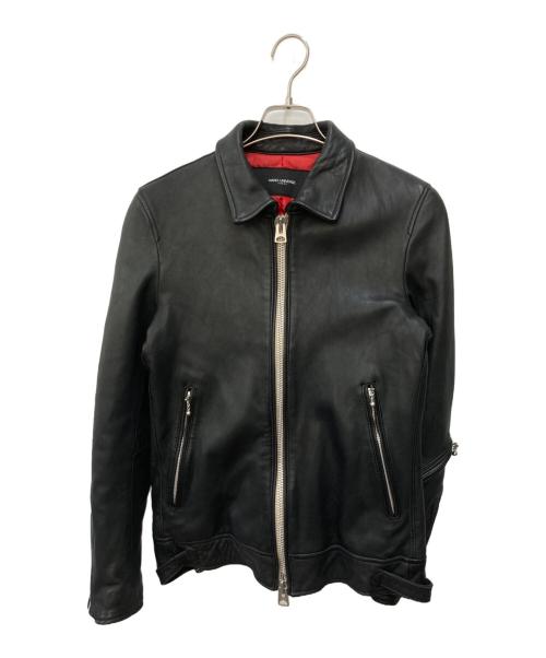 nano・universe（ナノ・ユニバース）nano・universe (ナノ・ユニバース) ラムレザーシングルライダースジャケット ブラック サイズ:Sの古着・服飾アイテム