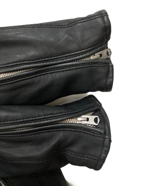 nano・universe（ナノ・ユニバース）nano・universe (ナノ・ユニバース) ラムレザーシングルライダースジャケット ブラック サイズ:Sの古着・服飾アイテム