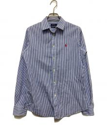 POLO RALPH LAUREN（ポロ・ラルフローレン）の古着「ストライプシャツ」｜スカイブルー