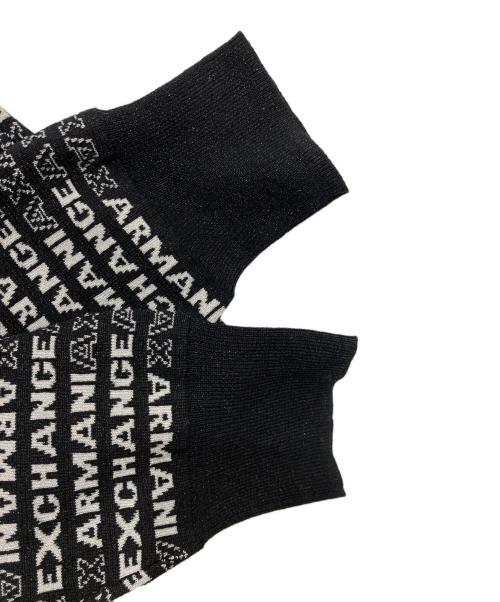 ARMANI EXCHANGE（アルマーニ エクスチェンジ）ARMANI EXCHANGE (アルマーニ エクスチェンジ) ラメ混ロゴジャガードニット ブラック サイズ:Sの古着・服飾アイテム