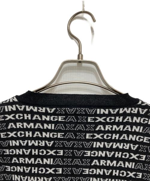 ARMANI EXCHANGE（アルマーニ エクスチェンジ）ARMANI EXCHANGE (アルマーニ エクスチェンジ) ラメ混ロゴジャガードニット ブラック サイズ:Sの古着・服飾アイテム