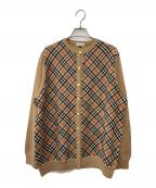 Burberry'sバーバリー）の古着「金釦ノバチェックカシミヤ混カーディガン」｜ブラウン