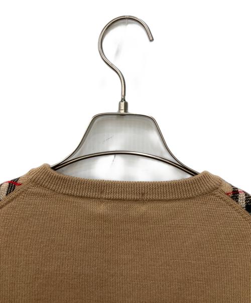 Burberry's（バーバリー）Burberry's (バーバリーズ) 金釦ノバチェックカシミヤ混カーディガン ブラウン サイズ:FREE 未使用品の古着・服飾アイテム