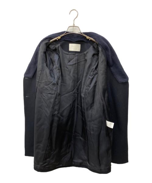 BALLSEY（ボールジィ）BALLSEY (ボールジィ) メルトンコンビ ショールカラーコート ネイビー サイズ:34の古着・服飾アイテム