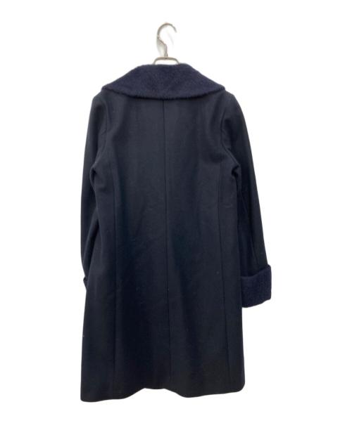 BALLSEY（ボールジィ）BALLSEY (ボールジィ) メルトンコンビ ショールカラーコート ネイビー サイズ:34の古着・服飾アイテム