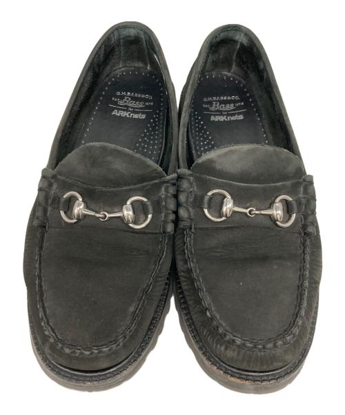 G.H.BASS（ジーエイチバス）G.H.BASS (ジーエイチバス) ARKNETS (アークネッツ) 別注 WEEJUN 90S LINCOLN MOC - nuback - ブラック サイズ:25.5㎝の古着・服飾アイテム