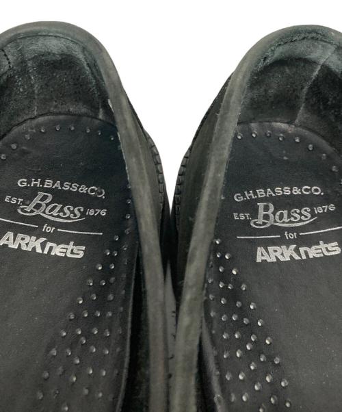 G.H.BASS（ジーエイチバス）G.H.BASS (ジーエイチバス) ARKNETS (アークネッツ) 別注 WEEJUN 90S LINCOLN MOC - nuback - ブラック サイズ:25.5㎝の古着・服飾アイテム