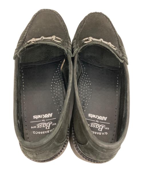 G.H.BASS（ジーエイチバス）G.H.BASS (ジーエイチバス) ARKNETS (アークネッツ) 別注 WEEJUN 90S LINCOLN MOC - nuback - ブラック サイズ:25.5㎝の古着・服飾アイテム