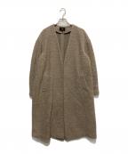 23区ニジュウサンク）の古着「ボアジャージーノーカラーコート」｜ベージュ