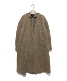 23区（ニジュウサンク）の古着「ボアジャージーノーカラーコート」｜ベージュ