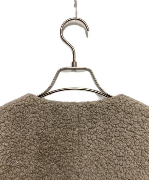 23区（ニジュウサンク）23区 (ニジュウサンク) ボアジャージーノーカラーコート ベージュ サイズ:38の古着・服飾アイテム