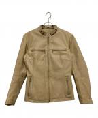 CLEVER DECORクレバーデコール）の古着「ライナー付シングルライダースジャケット」｜ベージュ