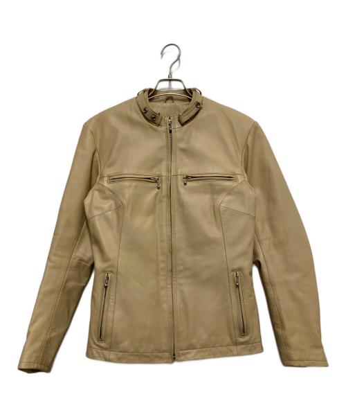 CLEVER DECOR（クレバーデコール）clever decor (クレバーデコール) ライナー付シングルライダースジャケット ベージュ サイズ:Lの古着・服飾アイテム