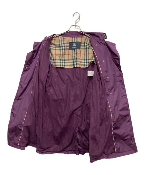 BURBERRY LONDON（バーバリーロンドン）BURBERRY LONDON (バーバリーロンドン) ノヴァチェック切替パッカブルナイロントレンチコート パープル サイズ:46の古着・服飾アイテム
