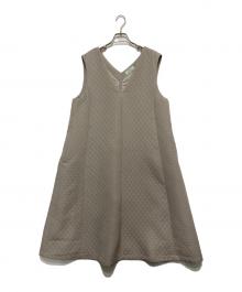 Leilian（レリアン）の古着「ダイヤ柄ジャンパースカート」｜グレー