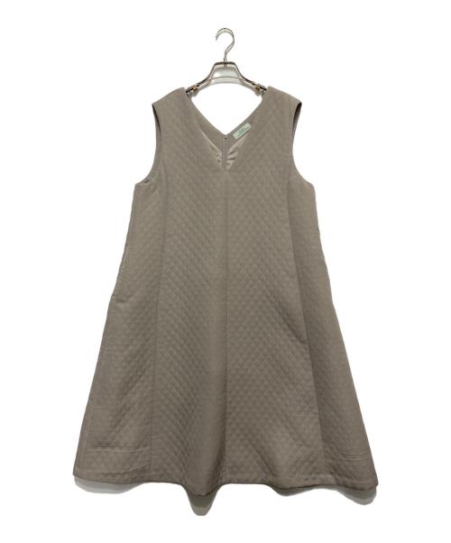 Leilian（レリアン）LEILIAN (レリアン) ダイヤ柄ジャンパースカート グレー サイズ:13+の古着・服飾アイテム