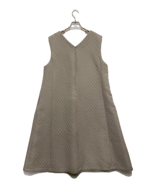 Leilian（レリアン）LEILIAN (レリアン) ダイヤ柄ジャンパースカート グレー サイズ:13+の古着・服飾アイテム