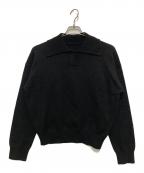 kurashi&trips publishingクラシアンドトリップス パブリッシング）の古着「「大人にひとさじのアクセント」洗えるウールの襟付きニット」｜ブラック