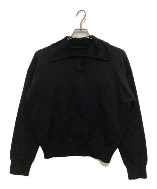 kurashi&trips publishing（クラシアンドトリップス パブリッシング）KURASHI&Trips PUBLISHING (クラシアンドトリップス パブリッシング) 「大人にひとさじのアクセント」洗えるウールの襟付きニット ブラック サイズ:不明の古着・服飾アイテム