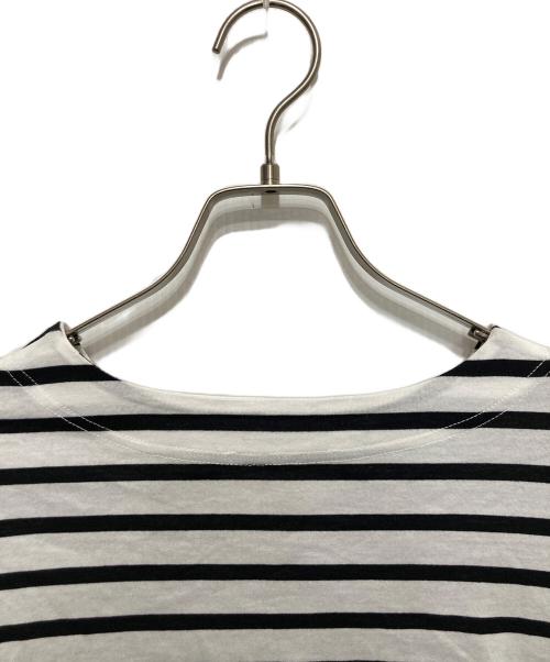 BEARDSLEY（ビアズリー）BEARDSLEY (ビアズリー) サイドボタンボーダーＴ ホワイト×ブラック サイズ:FREEの古着・服飾アイテム